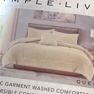 Simple Living 4 Piece comforter Set Taupe‎ Queen.